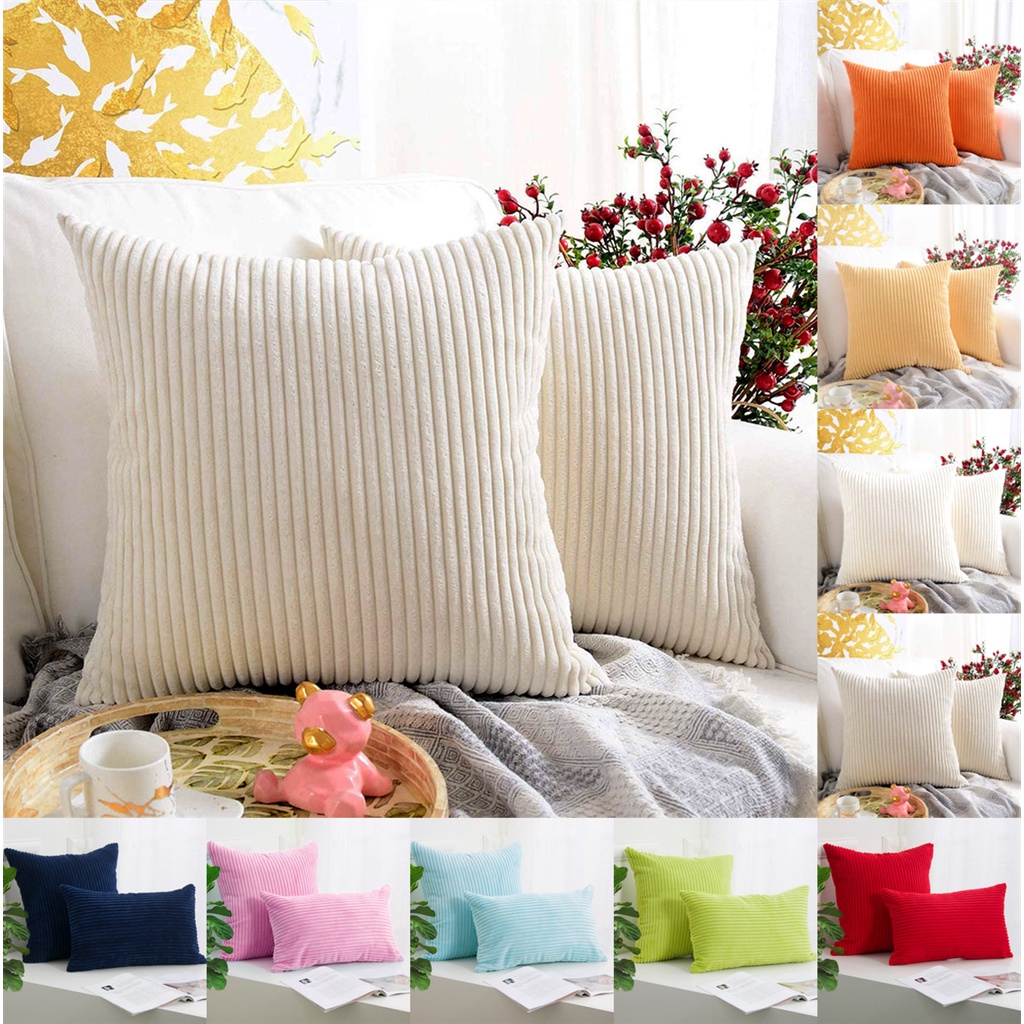 Striped Jumbo Cord Corduroy Cushion Cover Throw Pillow Case Bed Car Office Boat Livingroom House Couch Home Decoration Shopee Philippines
