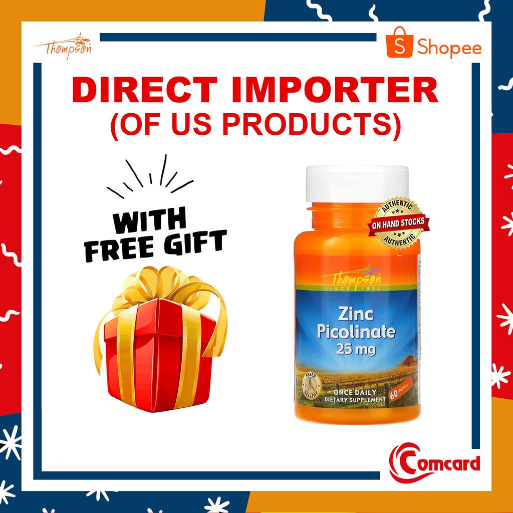 Thompson, Zinc Picolinate, 25 mg, 60 Tablets (EED) CPM Shopee