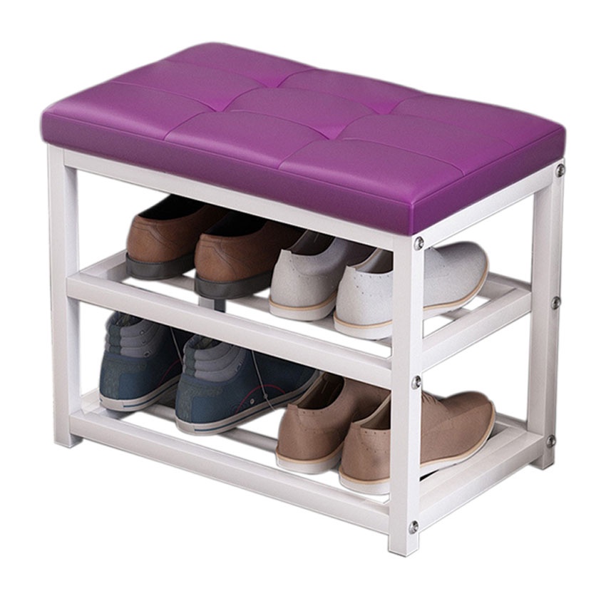 D&D 2 Layer Shoe Bench | Shoe Rack with Cushion Seat | Open Storage ...