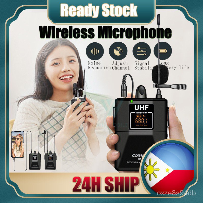 UHF Wireless Lavalier Microphone Lapel Recording Microphone System