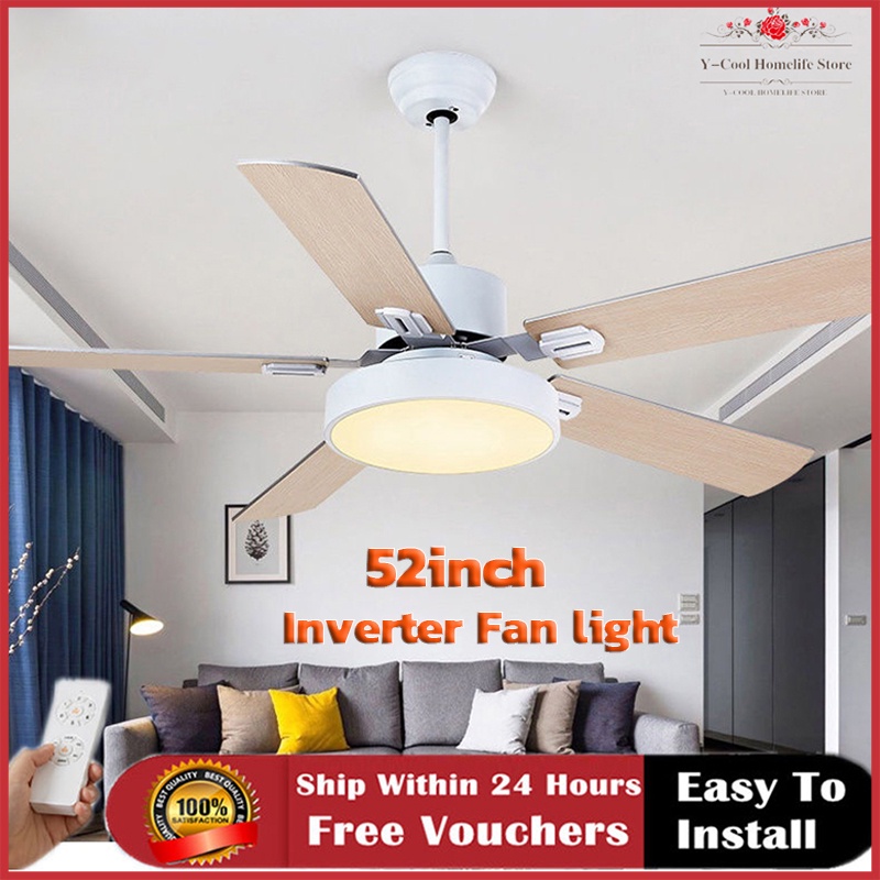 Nordic Ceiling Fan With Light 42/48/52 Inch Remote Chandelier ...