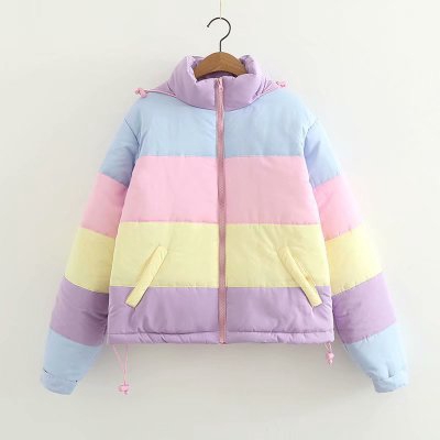Soft Fresh Rainbow Loose Jacket Thin Section Pastel Color Windbreaker Jacket Harajuku Shopee Philippines