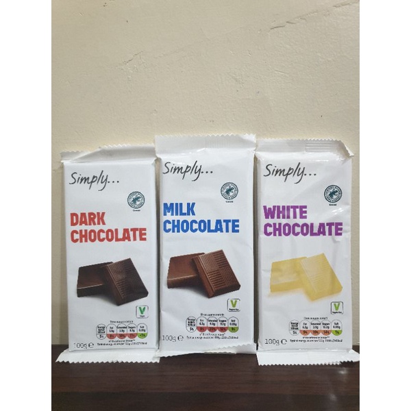 Simply Milk, White & Dark Chocolate 100gm Lidl UK Shopee Philippines