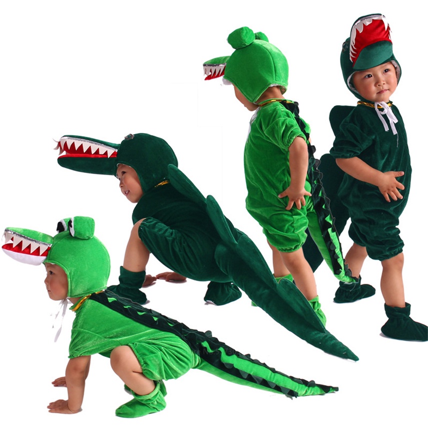 Kids Children Little Dinosaur Cosplay Hoodie Masquerade Halloween Carnival Suit