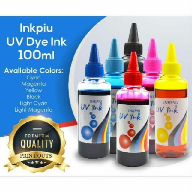 Ink Piu Uv Dye Ink 100ml C M Y Bk Lc Lm Shopee Philippines 3758