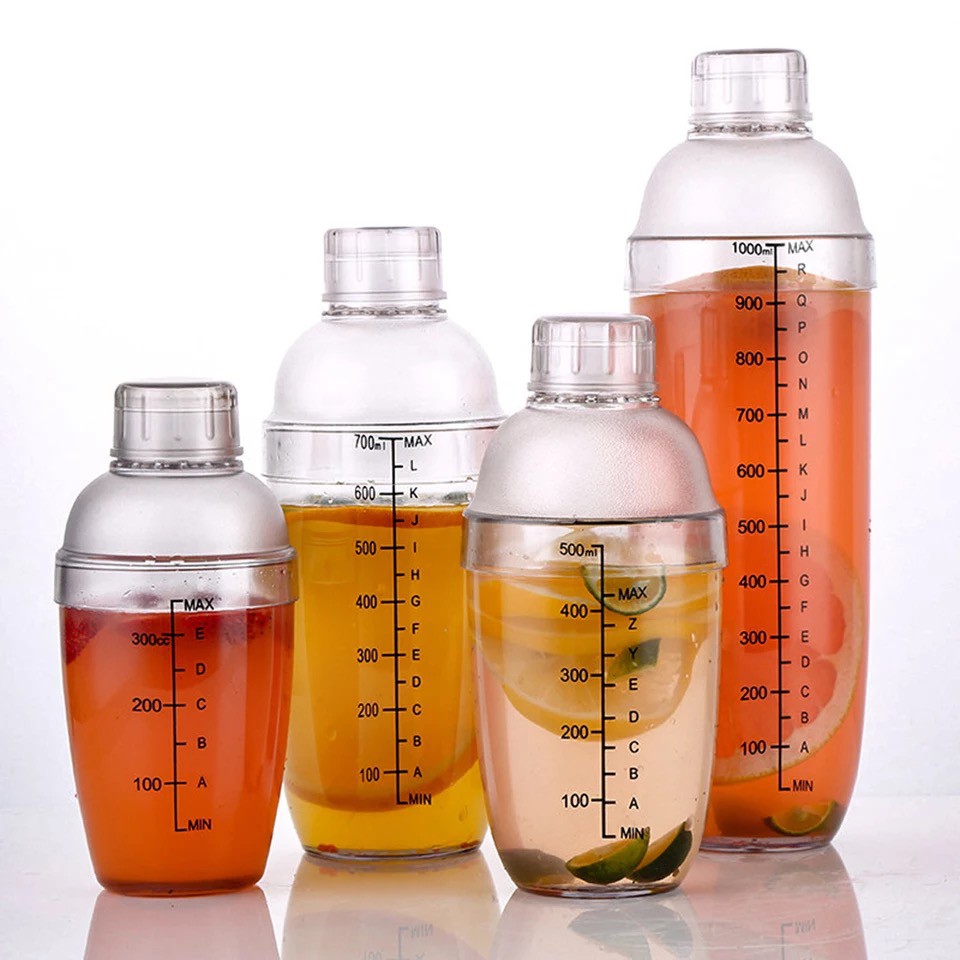 High Quality Acrylic Milk Tea Shaker Cocktail Juice Shaker Bottle