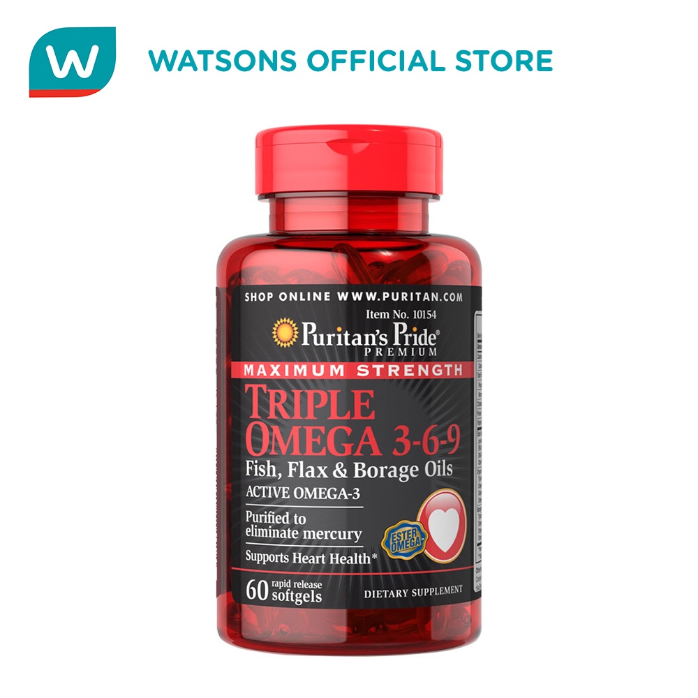 PURITANS PRIDE Omega 369 Fish Flax Borage Oils 60 Softgels Shopee
