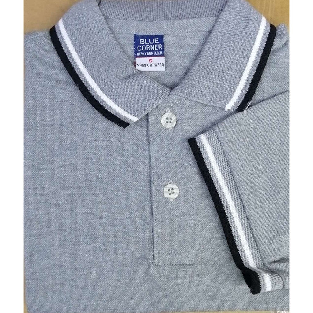 Grey and 2025 blue polo shirt