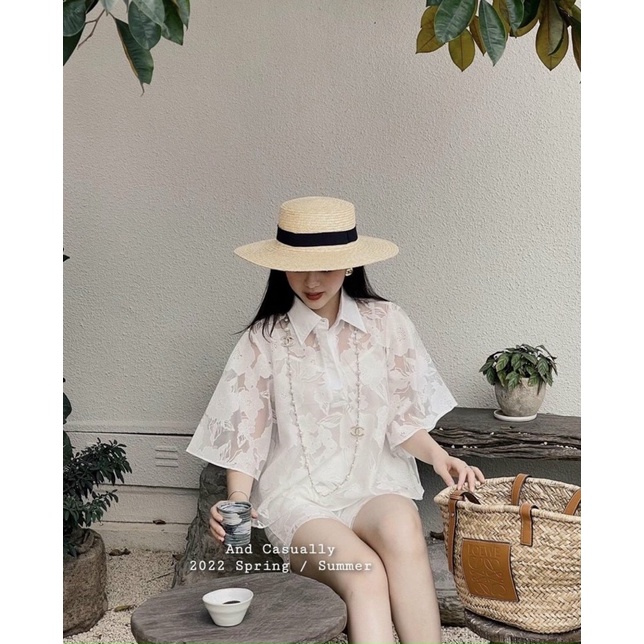 Set [3 Piece] (REAL PHOTOS) FLORAL LACE SHIRT + 2-STRING SHIRT + LUXURY ...