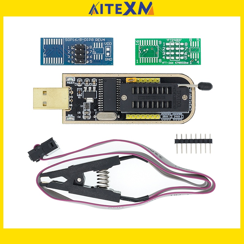 CH341A 24 25 Series EEPROM Flash BIOS USB Programmer Module + SOIC8 ...