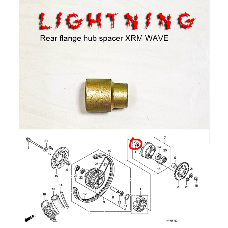 Rear flange hub spacer XRM WAVE class A | Shopee Philippines