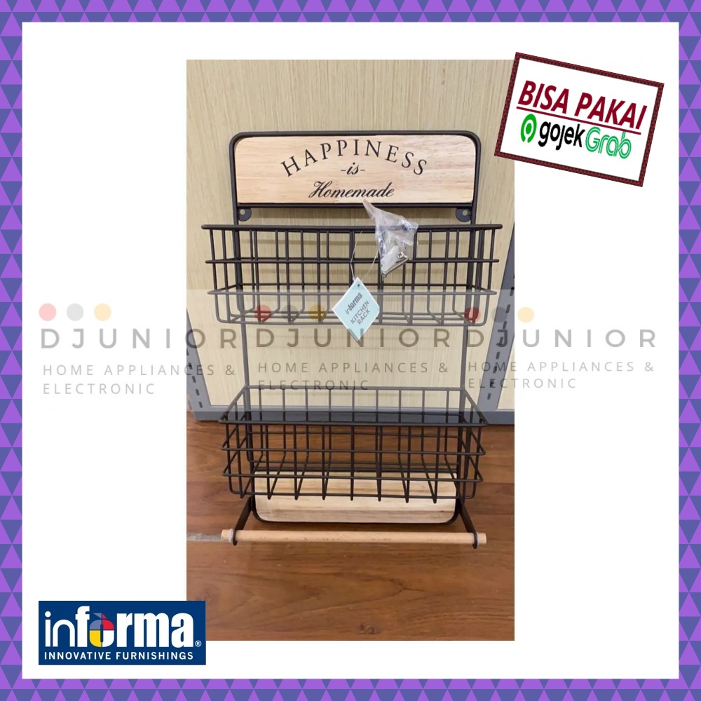 INFORMA - ROWEN MILO 2 TIER HANGING KITCHEN RACK WALL RACK/ SPICE ...