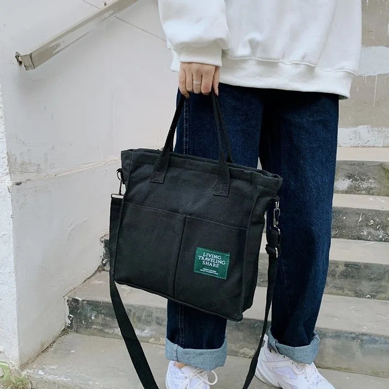 Student school bag messenger canvas bag ins large capacity shoulder bag