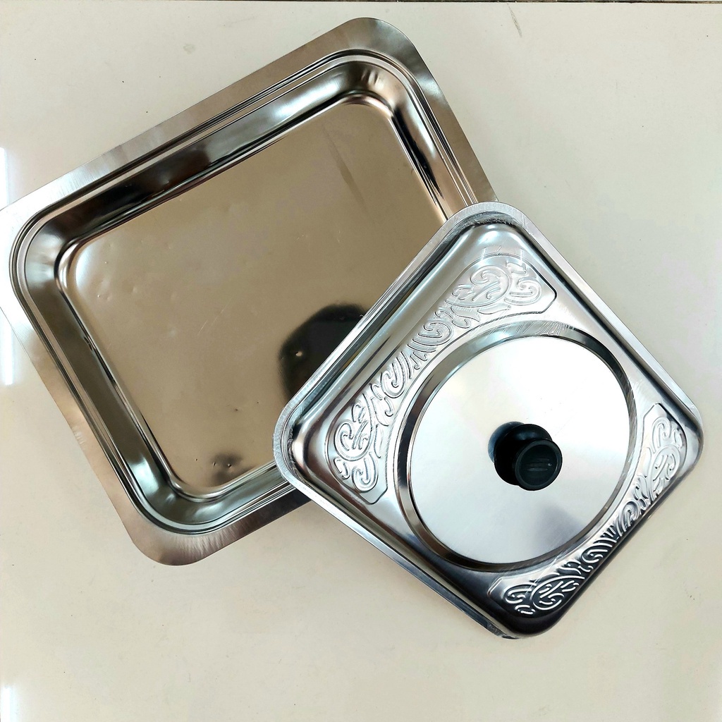 ♂ Skyfire 555 Stainless Steel Rectangular Food Warmer 5Cm With Glass ...