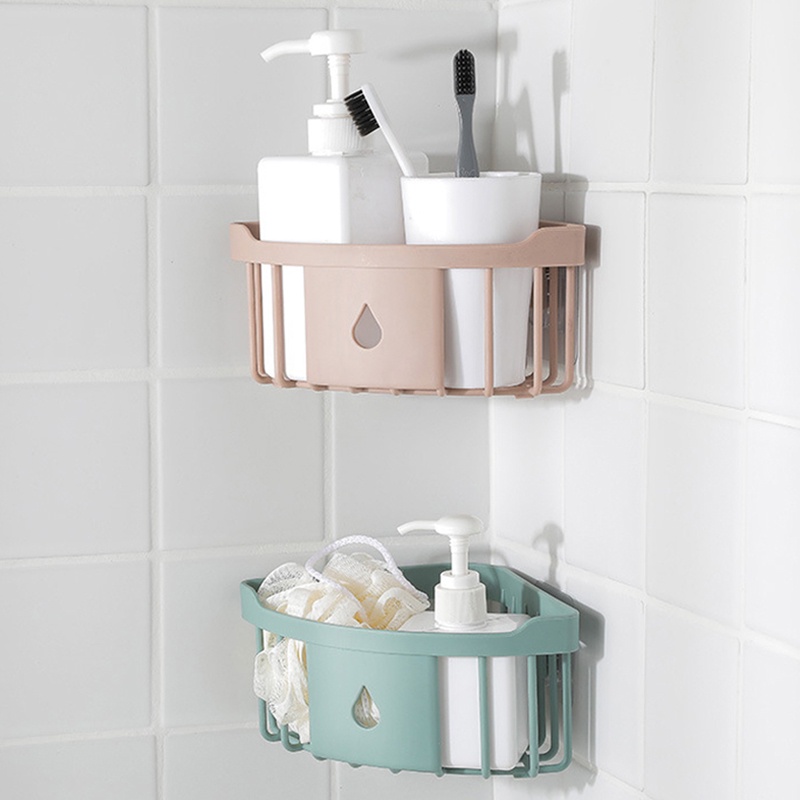 Plastic Corner Storage Rack Kitchen Organizer Shelf Sink Sponge Brush Holder Bathroom Corner