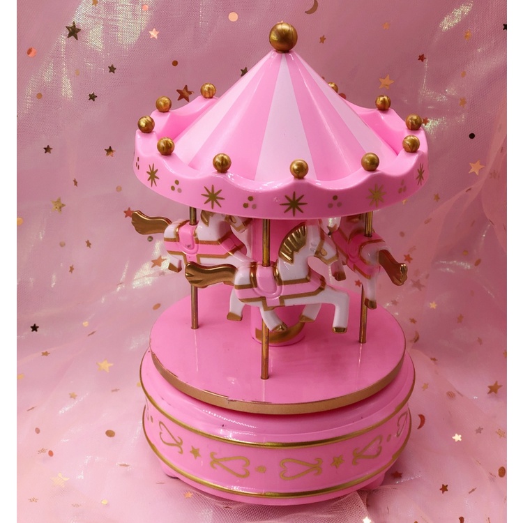 Musical carousel horse wooden music box toy child baby game Shopee