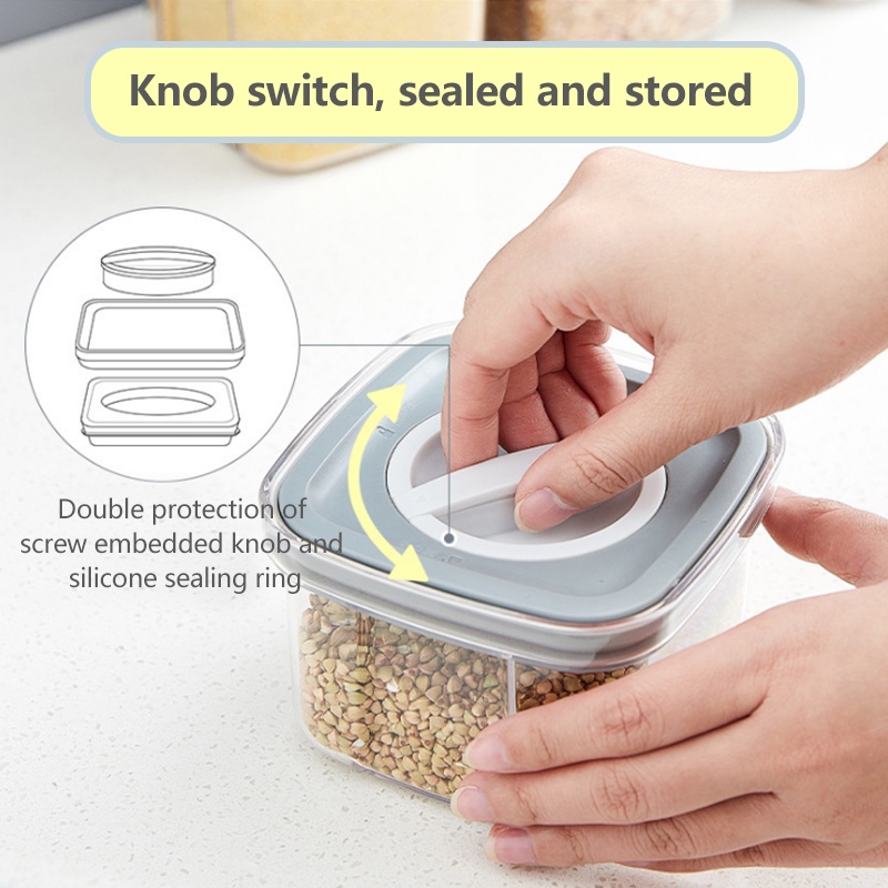 Food Storage Airtight Container With Twist Lock Lid Transparent ...
