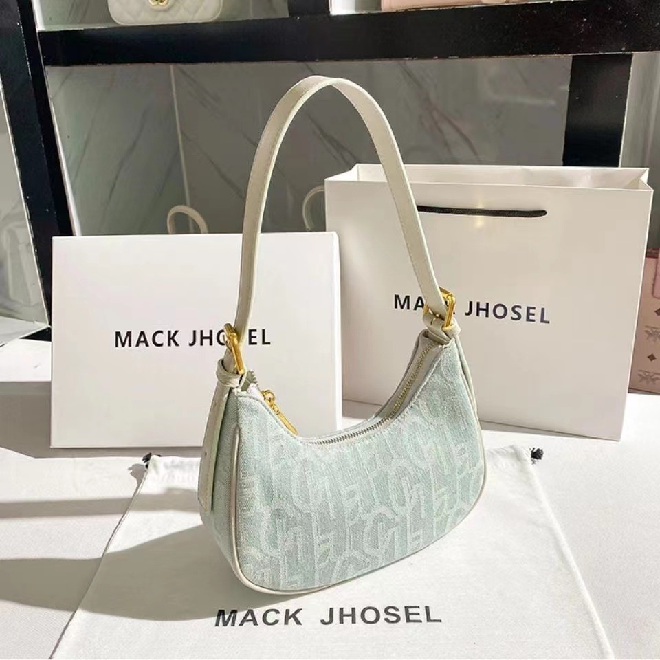 Hong Kong retro canvas baguette underarm bag women's new shoulder bag