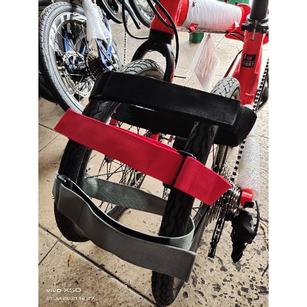 Veclo strap for folding bicycle tire or wheel fasteners, 4cm wide, 80cm ...