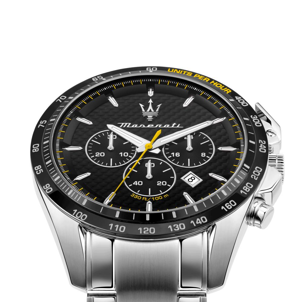 Maserati Traguardo Analog Black Dial Stainless Steel Watch For Men - R8873612015