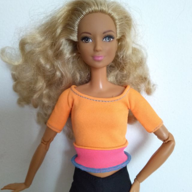 Barbie Made to Move Orange Top Curly