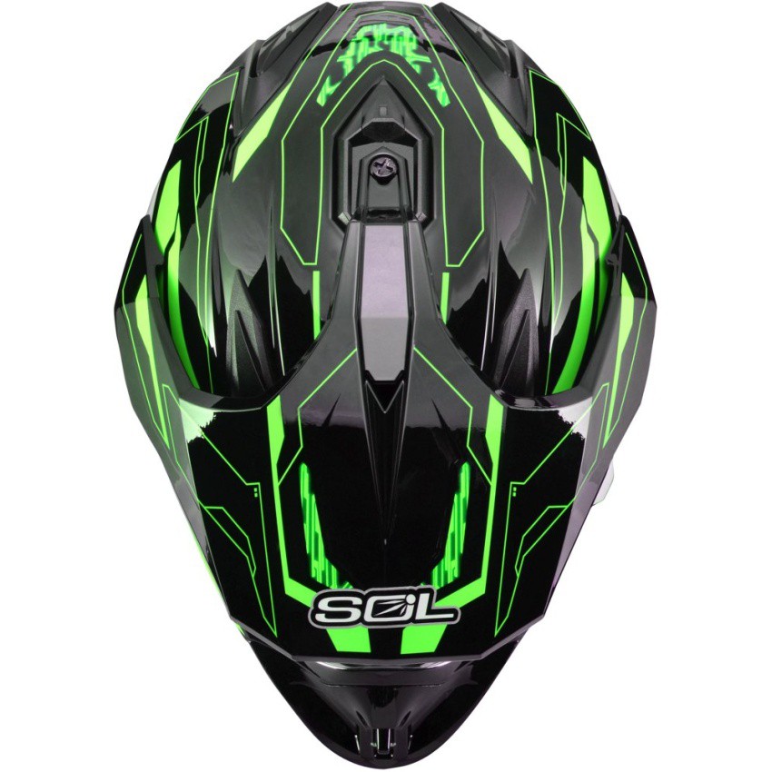SOL Dual Sport Motard SS-1 Edge Helmet (Black/Green) | Shopee Philippines