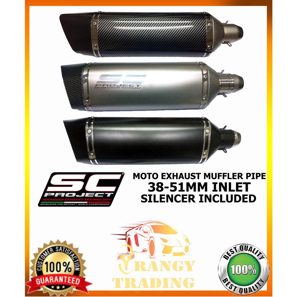 SC Project - Moto Exhaust Muffler Pipe 38-51mm Inlet ( Silencer ...