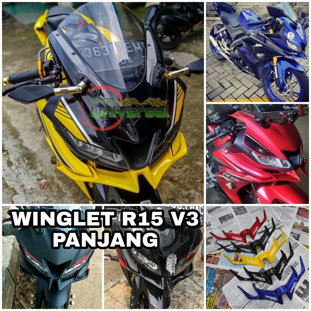 WINGLET R15 V3 LONG MODEL WINGLET ALL NEW R15 V3 VVA | Shopee Philippines
