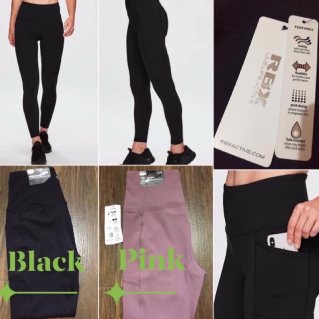 FULL-LENGTH LEGGINGS WITH TWO SIDES POCKET (RBX) / YOGA PANTS / WORKOUT /  RUNNING *Imported*