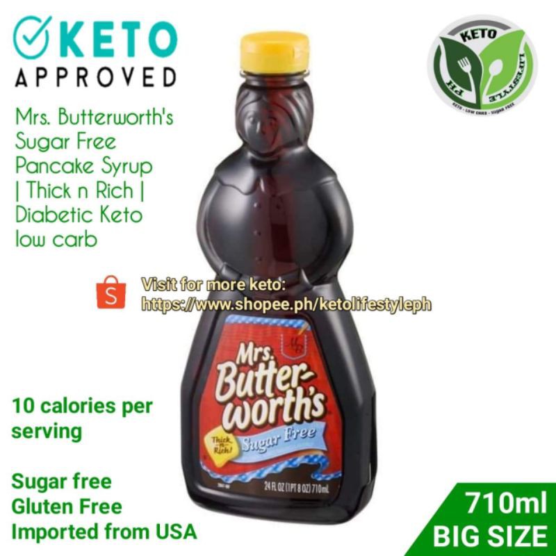 Mrs Butterworths Pancake Syrup 710ml (SUGAR FREE/GLUTENFREE/LOW