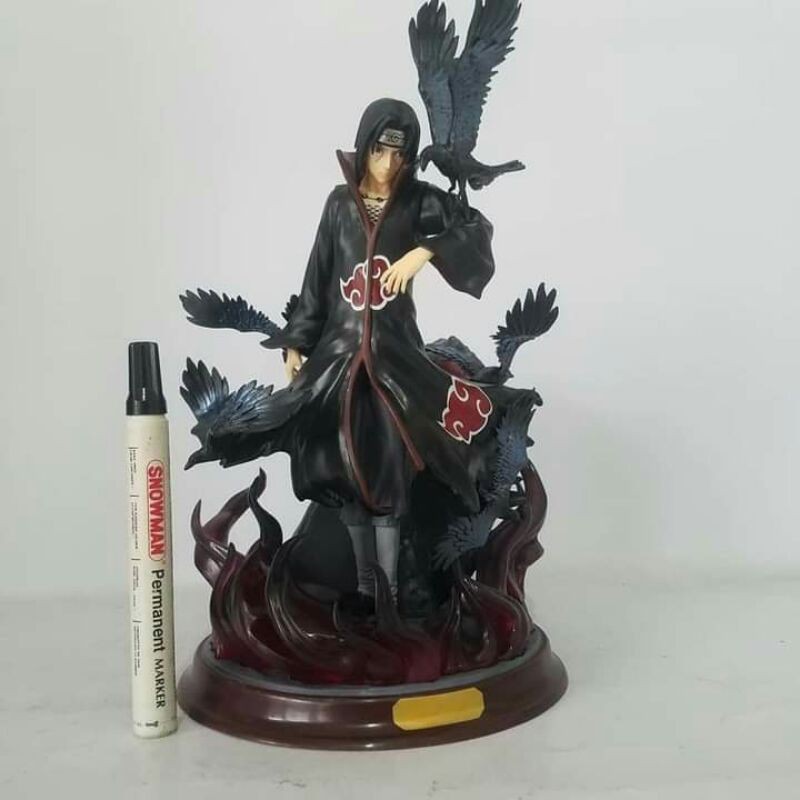 10 Inch Action Figure Itachi Akatsuki Black Bird Around The Statue ...