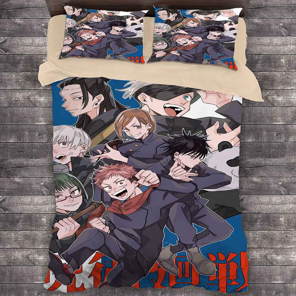 Jujutsu Kaisen 3IN1 Bedsheet Set Single/Double Queen Size Bed Sheet ...