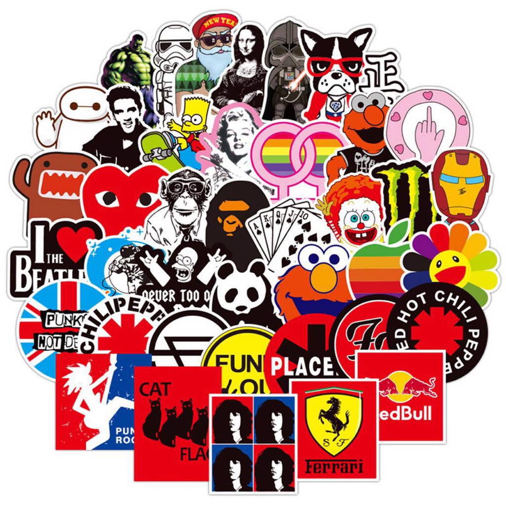xs009-100pcs non-repetitive graffiti stickers waterproof personality ...