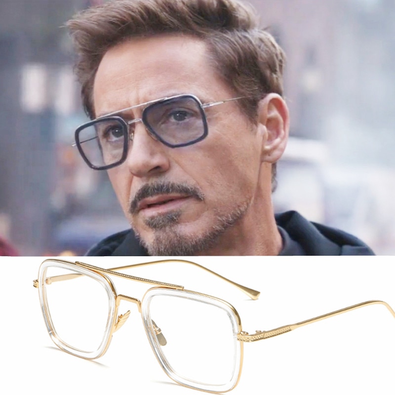 Gold clear store lens glasses mens