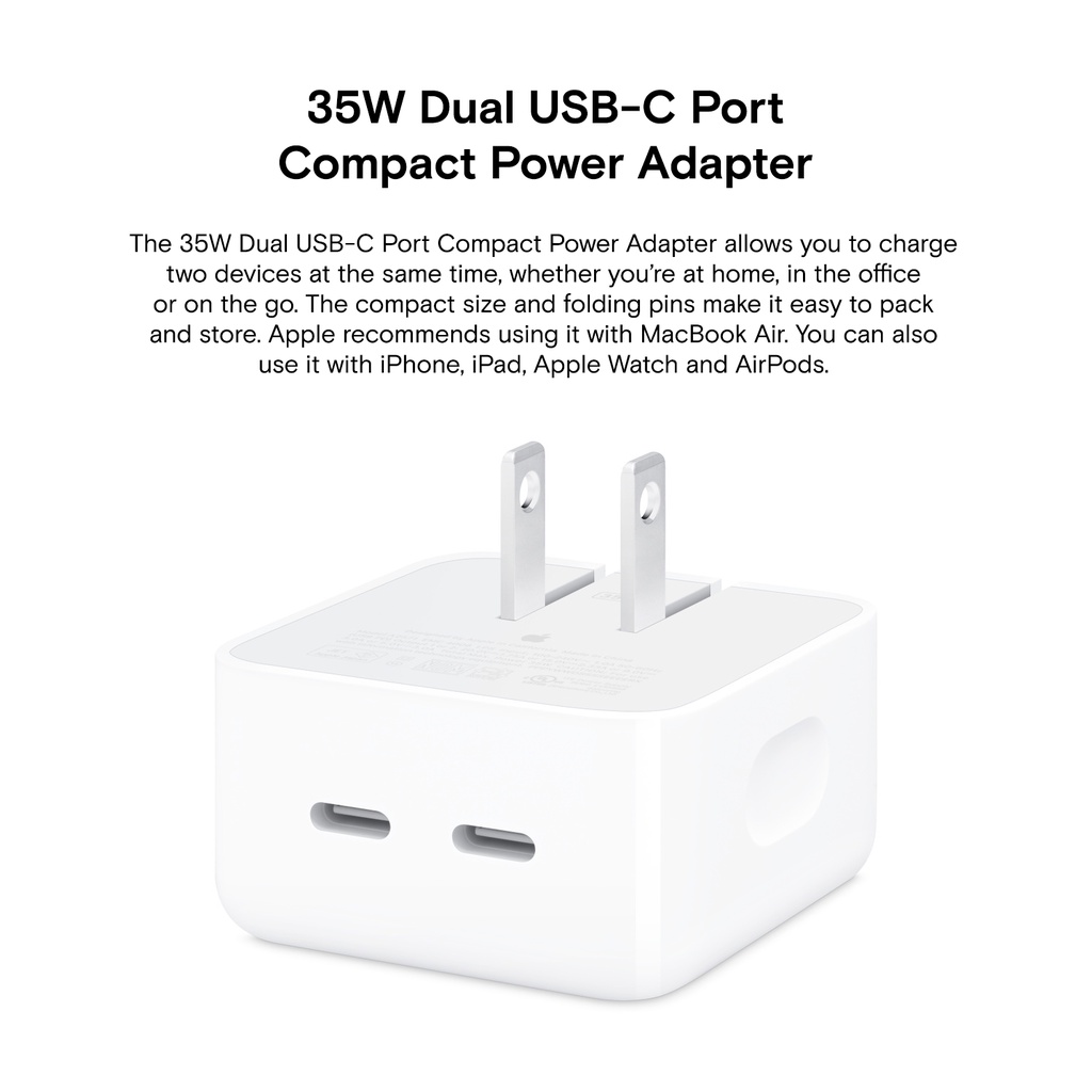 Apple 35W Dual USBC Port Compact Power Adapter Shopee Philippines