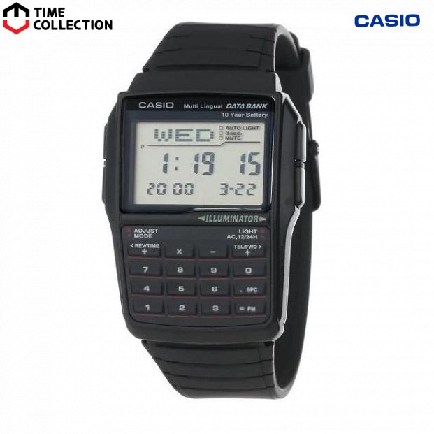 Calculator watch store with backlight