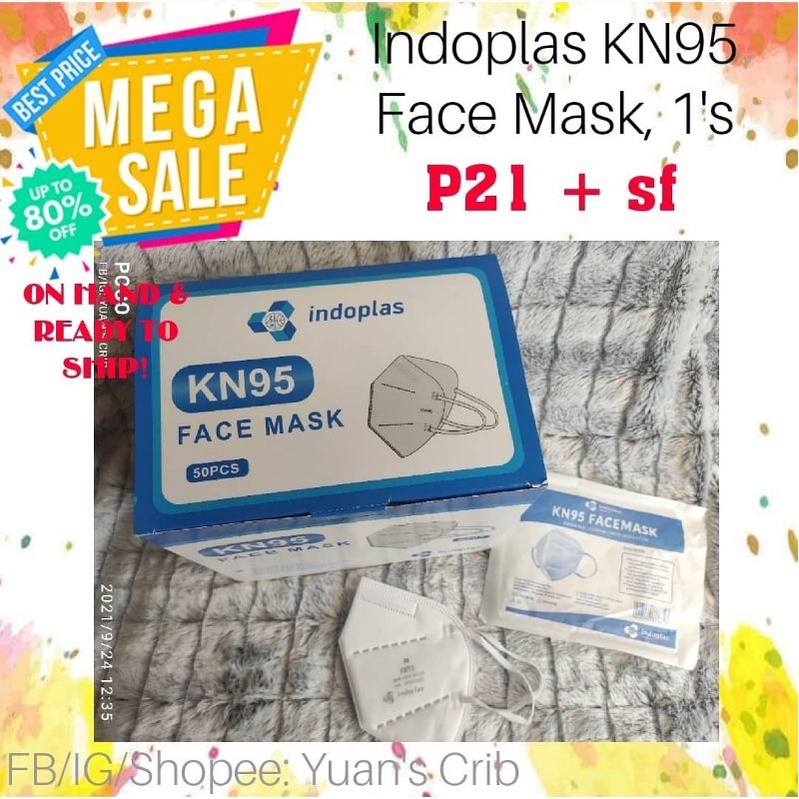 Indoplas KN95 Disposable Face Mask, Sold Per Piece Shopee Philippines