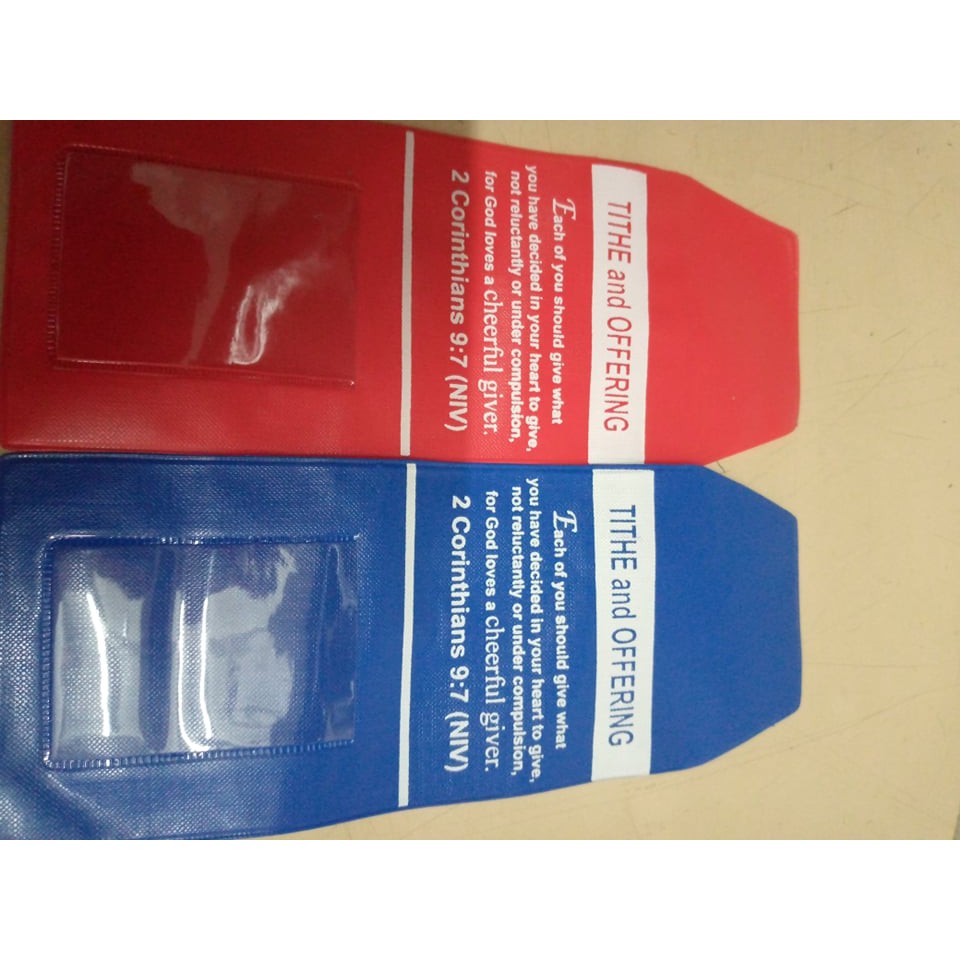 TITHES ENVELOPE BLUE AND RED COLOR 10 PCS. PER BUNDLE (8.75