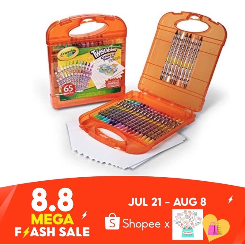 CRAYOLA TWISTABLES COLORED PENCILS AND PAPER SET | Shopee Philippines