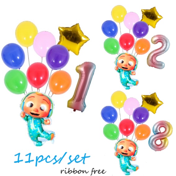 Kids Birthday Cocomelon Balloon Gradient Color Aluminum Foil Latex ...