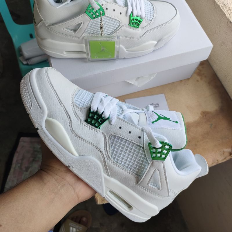 Air Jordan 4' White/Green' for Men & Women | Shopee Philippines