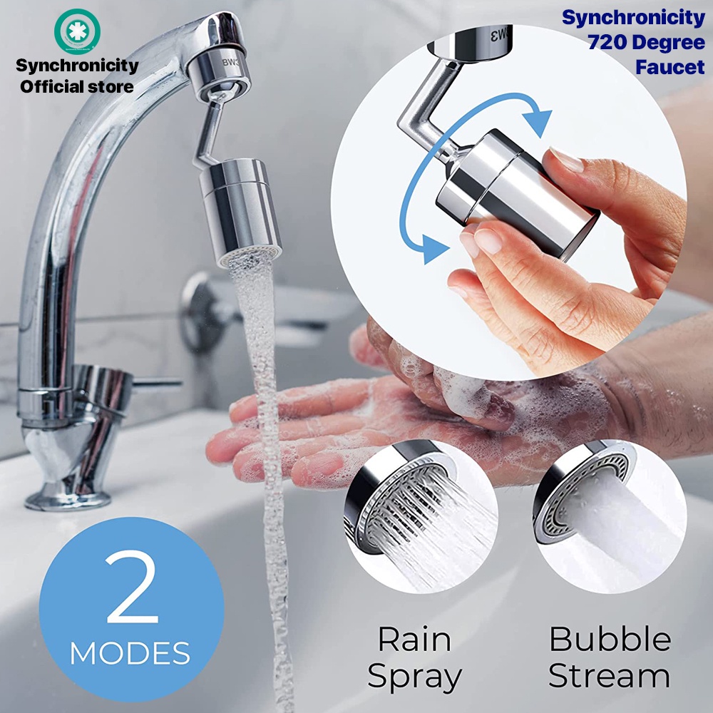 Swivel Sink Chrome Faucet Aerator For Face Eyewash And Gargle 720 Degree Rotatable Sink Adapter 26372847373