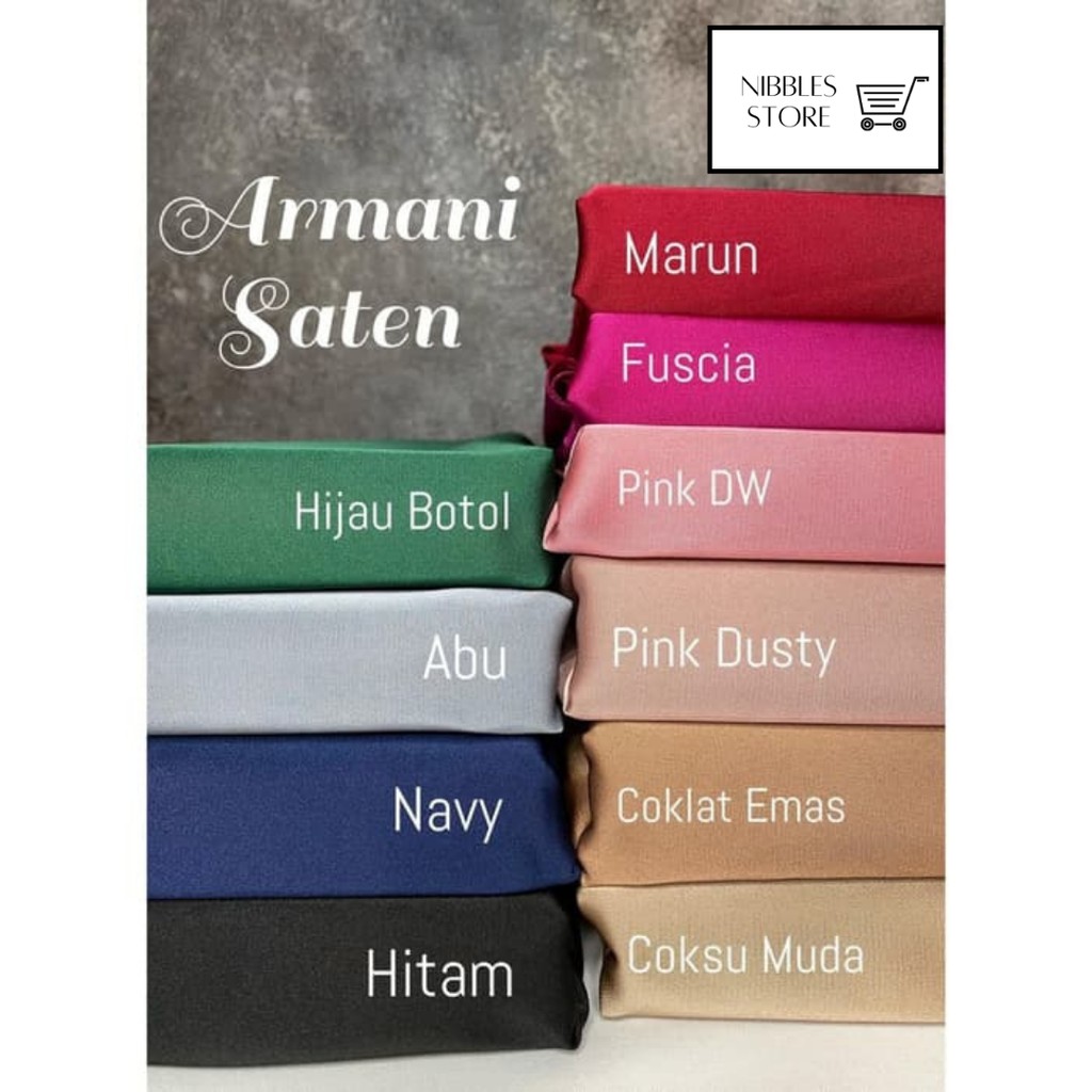 0.5 Meter Armani Saten Satin Armani Fabric Material Shopee