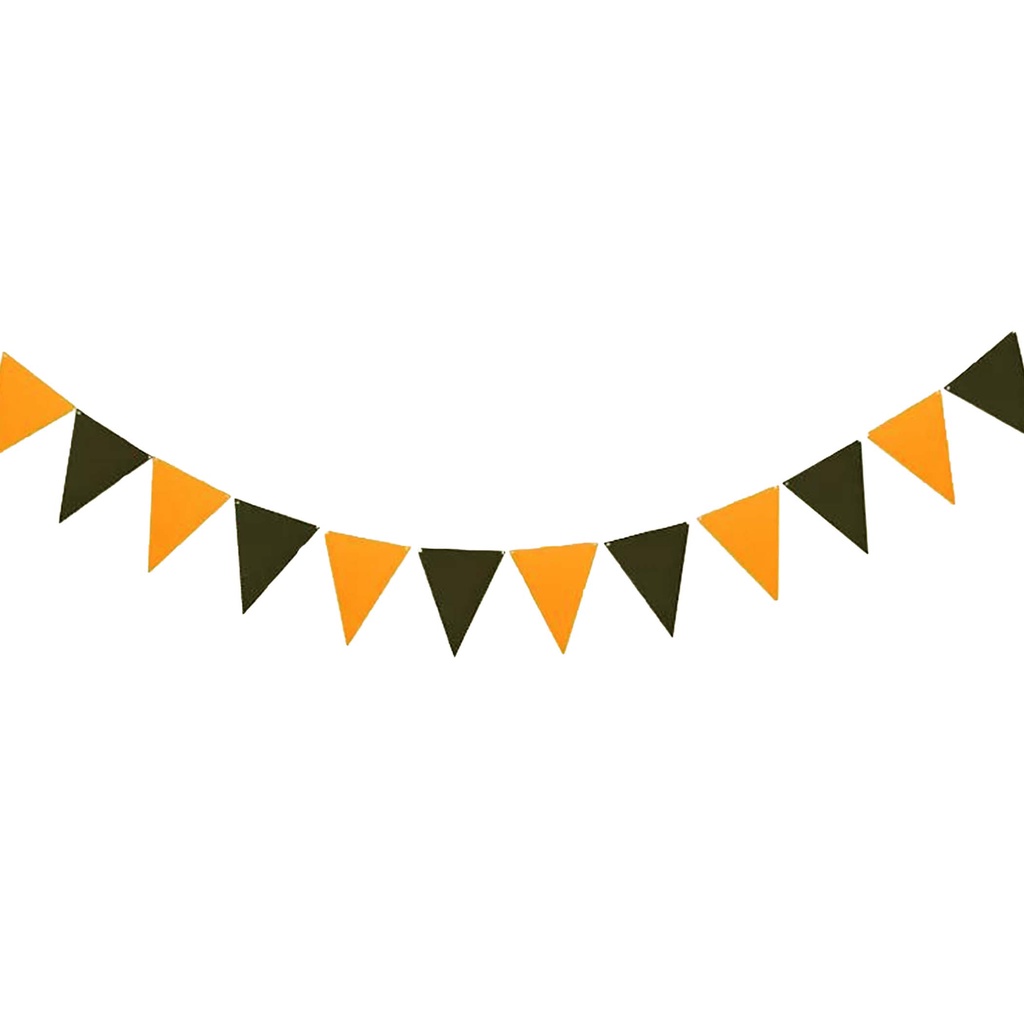 Orange Black Happy Halloween Banderitas Party Flags 3 Meters (10 ...