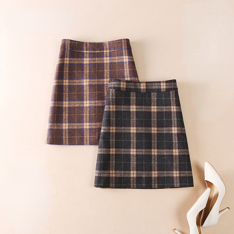 Korean Style High Waist Mini Skirts Vintage Plaid Patterned Skirts ...