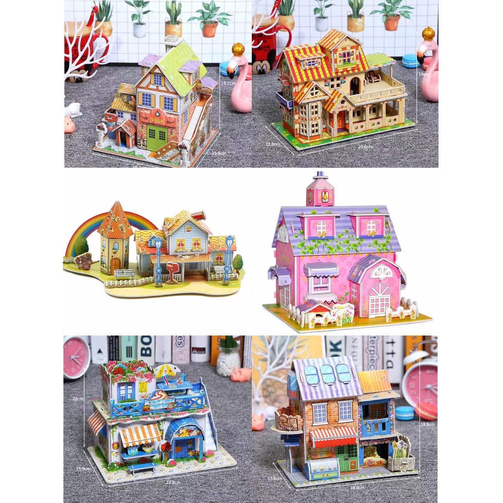 3D puzzles children's educational toys diy manual assembly model house ...