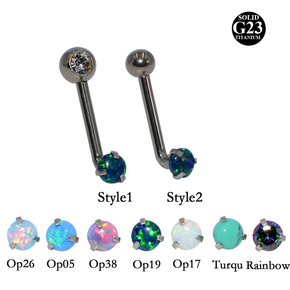 2022 New 1pc Titanium Christina Vertical Hood Piercings Lip Rings Opal