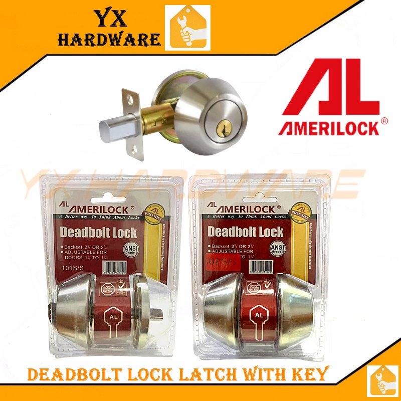 AMERILOCK Deadbolt Lock Latch With Key Wood Door Double Lock Shopee
