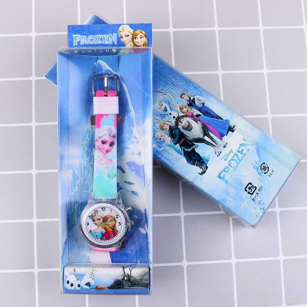 Cartoon Disney Frozen Kids Watches For Girls Silicone Strap Princess ...