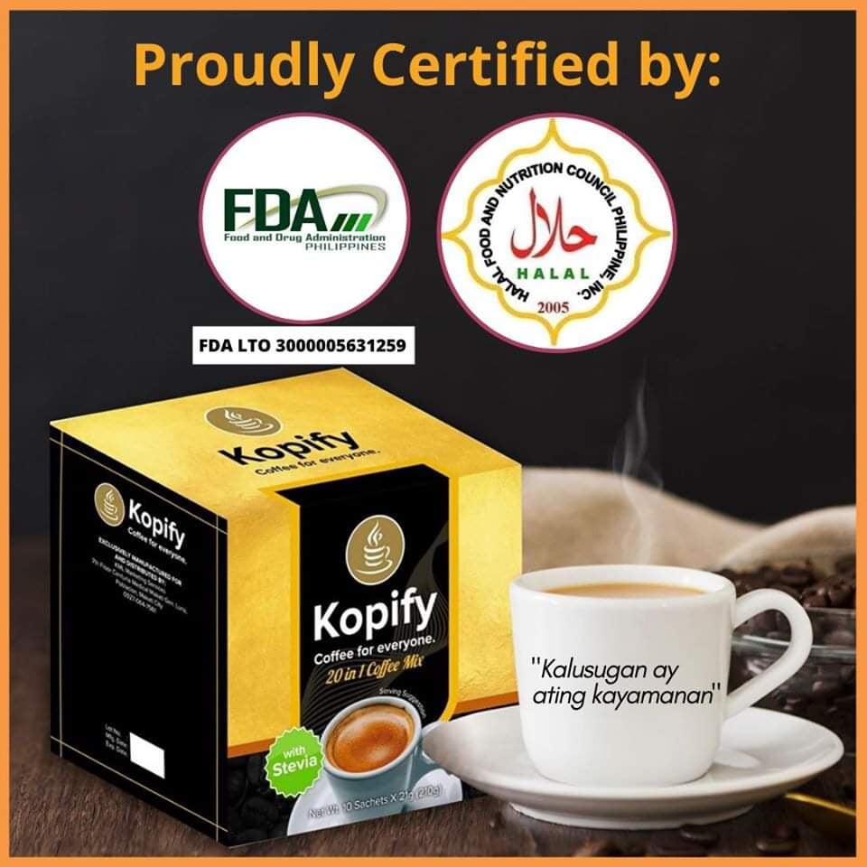 KOPIFY 20IN1 SLIMMING WHITENING COFFEE FDA approved Shopee